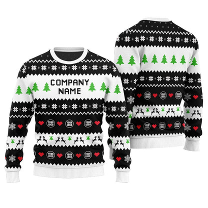 Custom Logo Ugly Christmas Sweater With Company Name