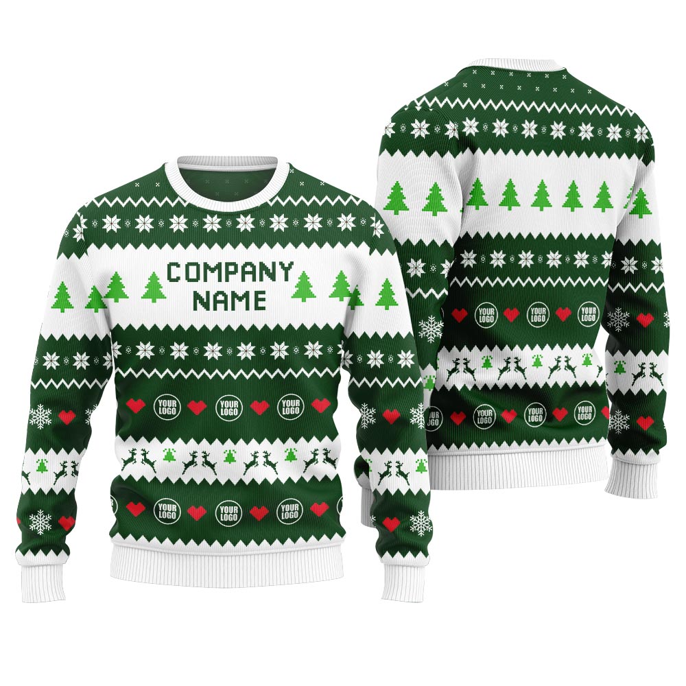 Custom Logo Ugly Christmas Sweater With Company Name