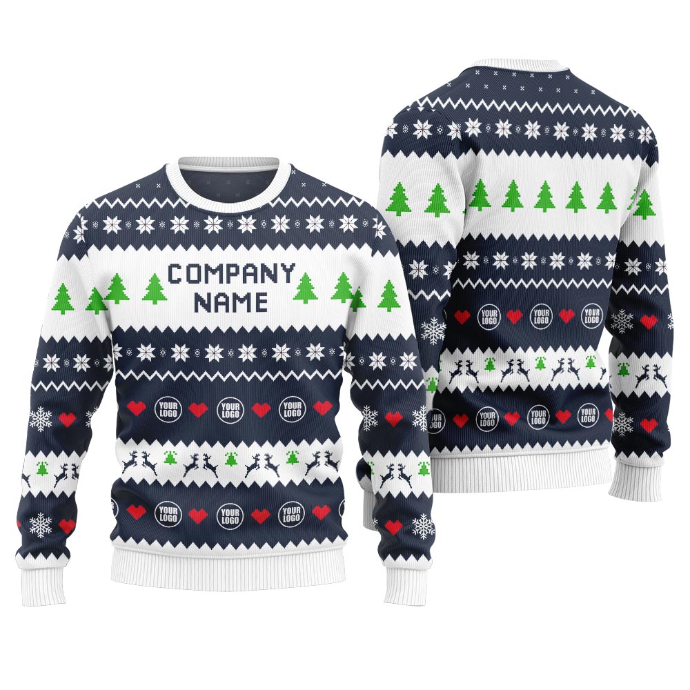 Custom Logo Ugly Christmas Sweater With Company Name