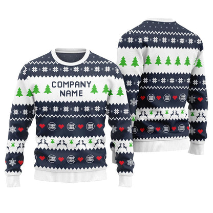 Custom Logo Ugly Christmas Sweater With Company Name