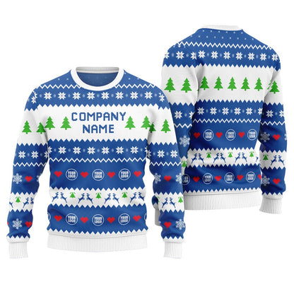 Custom Logo Ugly Christmas Sweater With Company Name