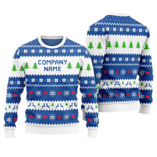 Custom Logo Ugly Christmas Sweater With Company Name