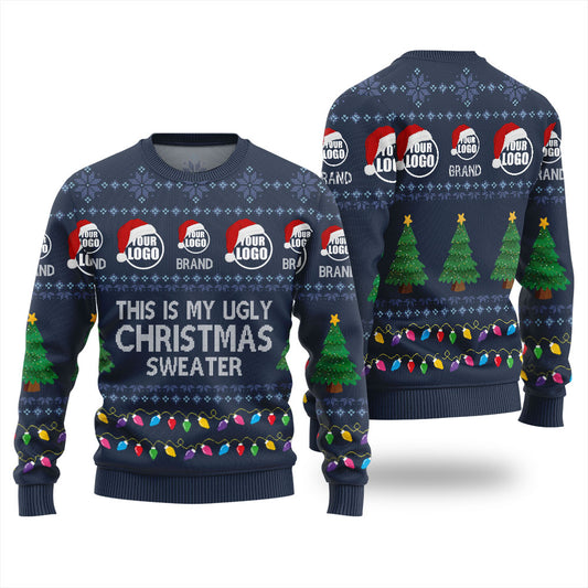 Custom Logo Ugly Sweater Navy