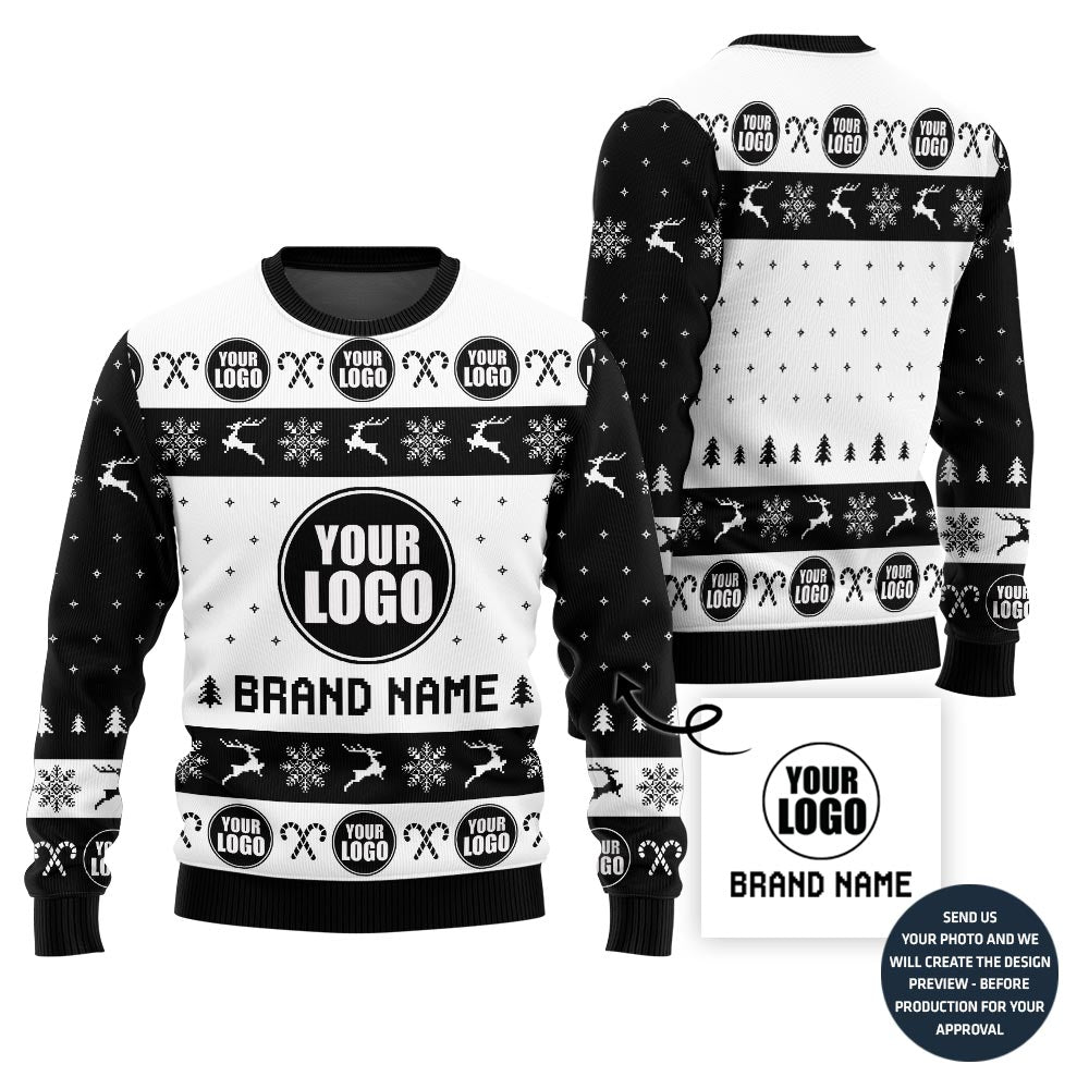 Custom Logo Ugly Xmas Sweater For Brand With Simple Style