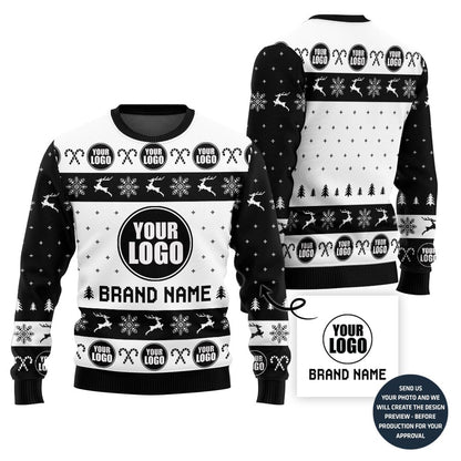 Custom Logo Ugly Xmas Sweater For Brand With Simple Style