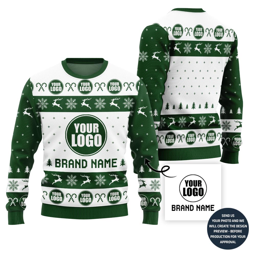 Custom Logo Ugly Xmas Sweater For Brand With Simple Style