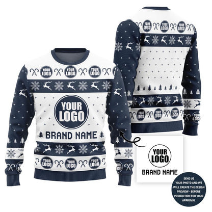 Custom Logo Ugly Xmas Sweater For Brand With Simple Style