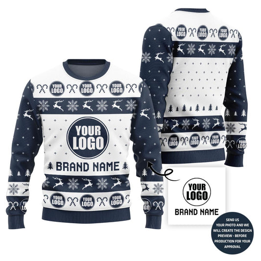 Custom Logo Ugly Xmas Sweater For Brand With Simple Style