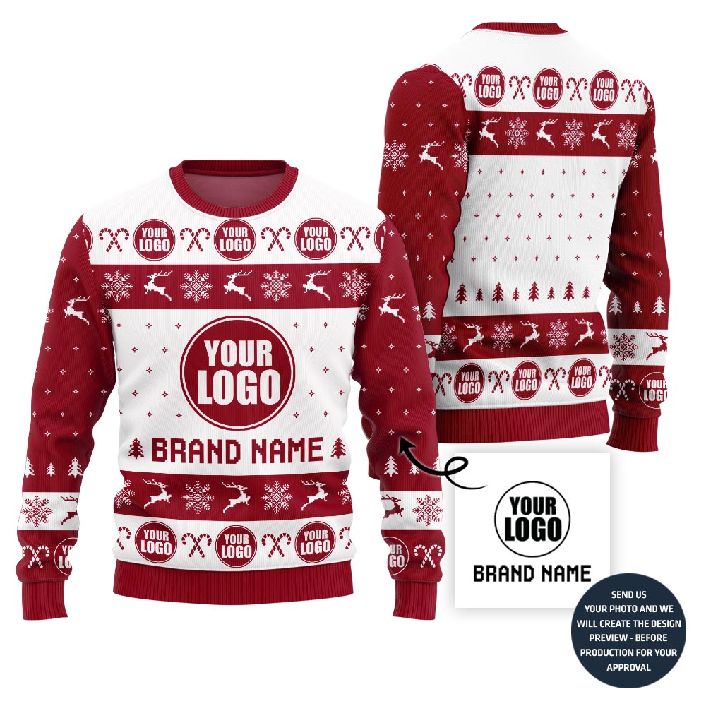 Custom Logo Ugly Xmas Sweater For Brand With Simple Style