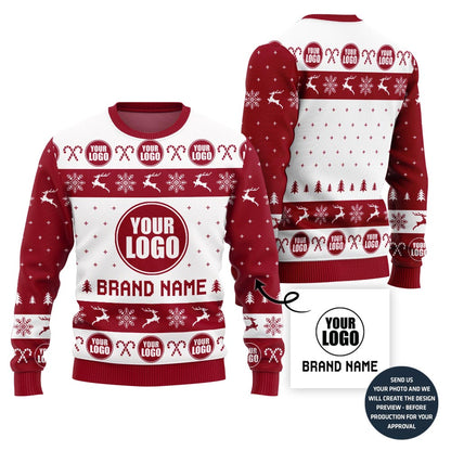 Custom Logo Ugly Xmas Sweater For Brand With Simple Style