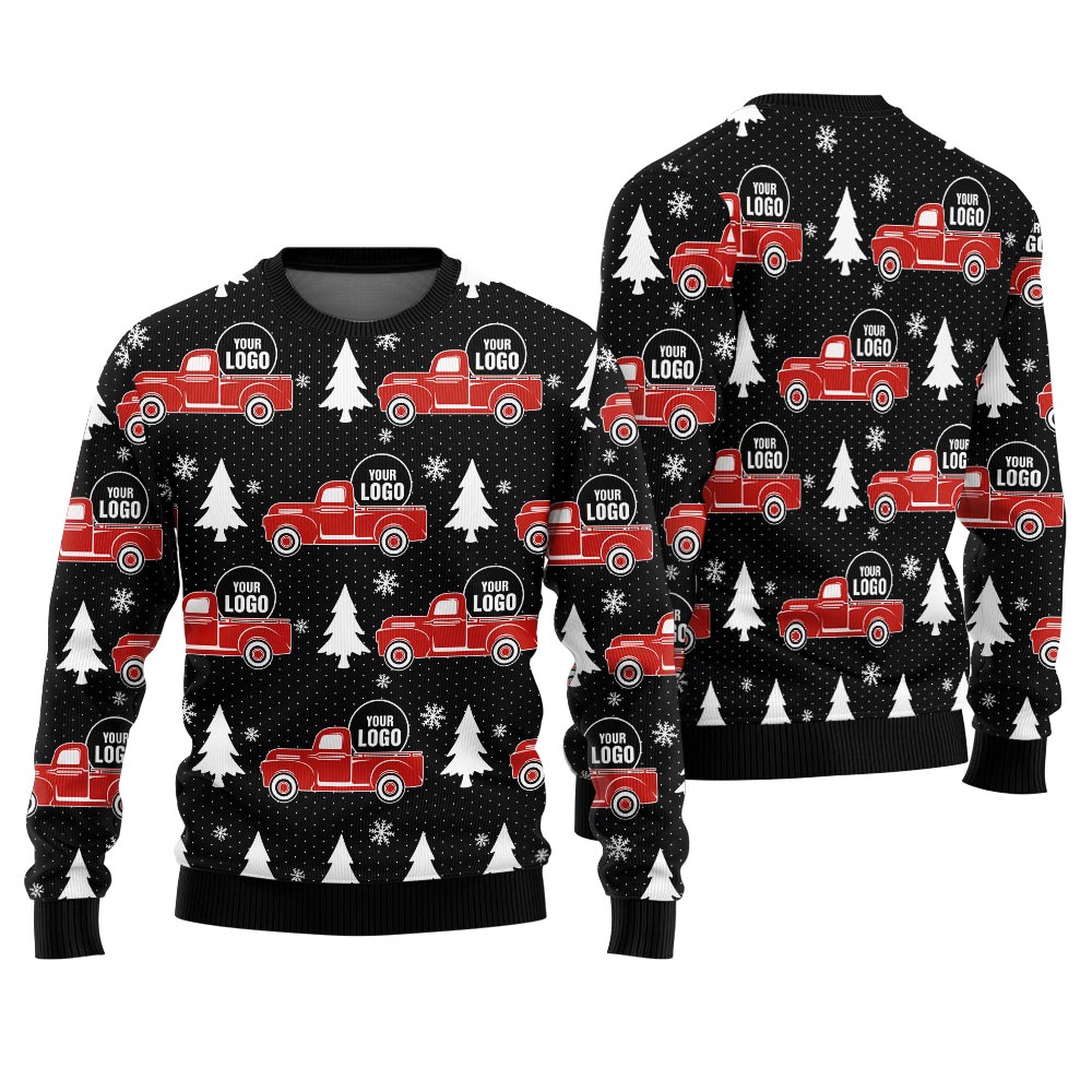 Custom Logo Vintage Truck Christmas Sweater