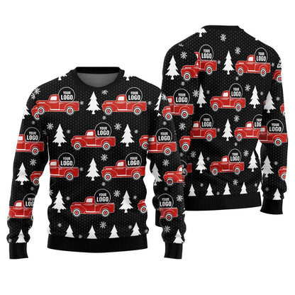 Custom Logo Vintage Truck Christmas Sweater