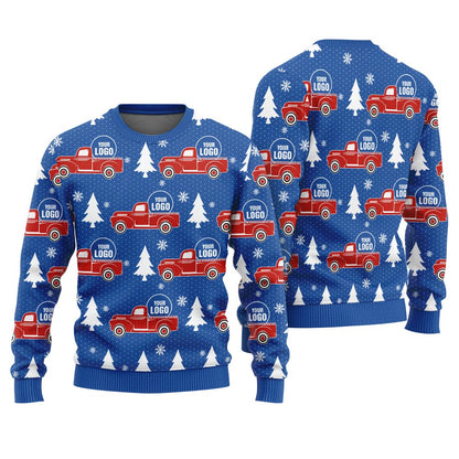 Custom Logo Vintage Truck Christmas Sweater