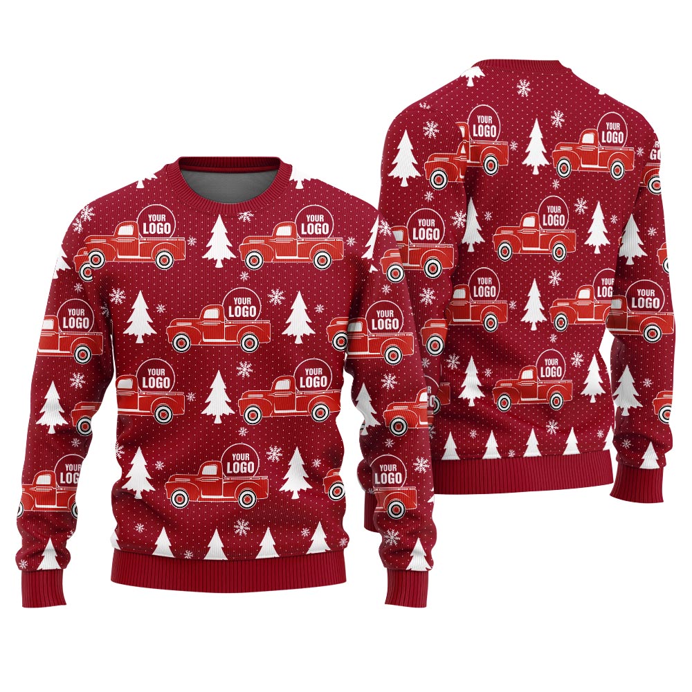 Custom Logo Vintage Truck Christmas Sweater