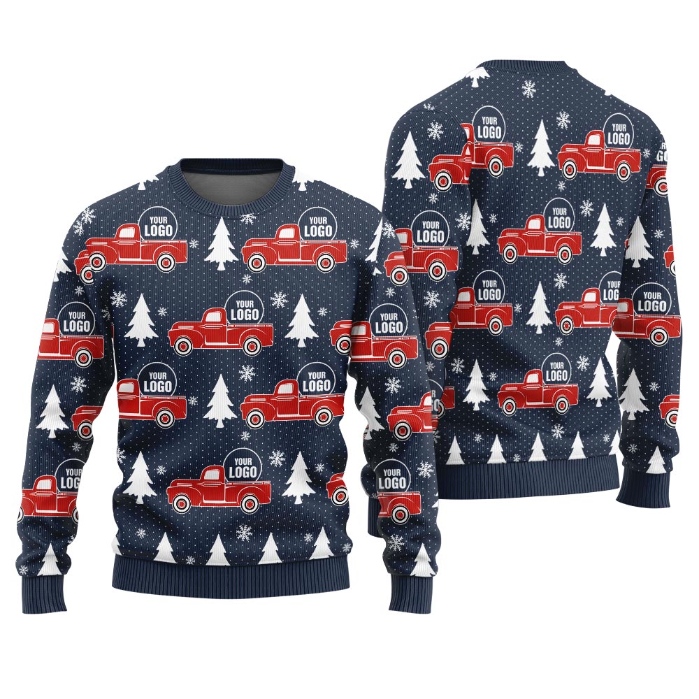 Custom Logo Vintage Truck Christmas Sweater