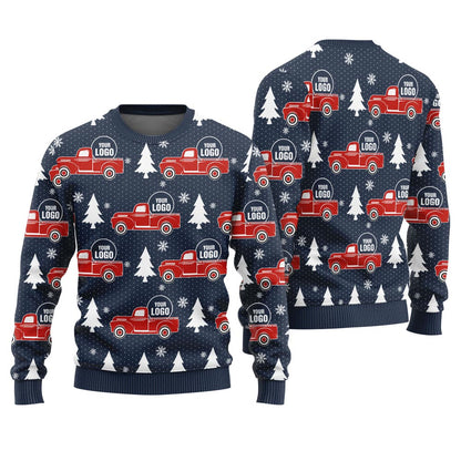 Custom Logo Vintage Truck Christmas Sweater