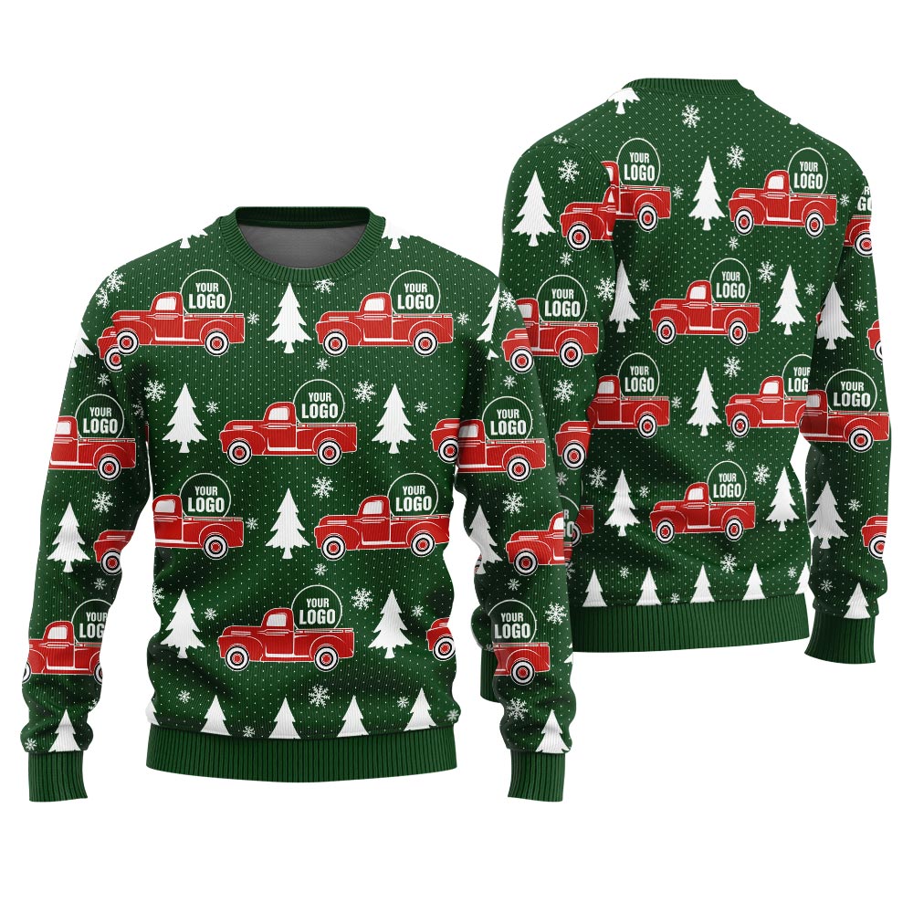 Custom Logo Vintage Truck Christmas Sweater