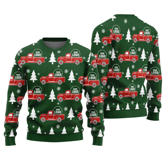 Custom Logo Vintage Truck Christmas Sweater