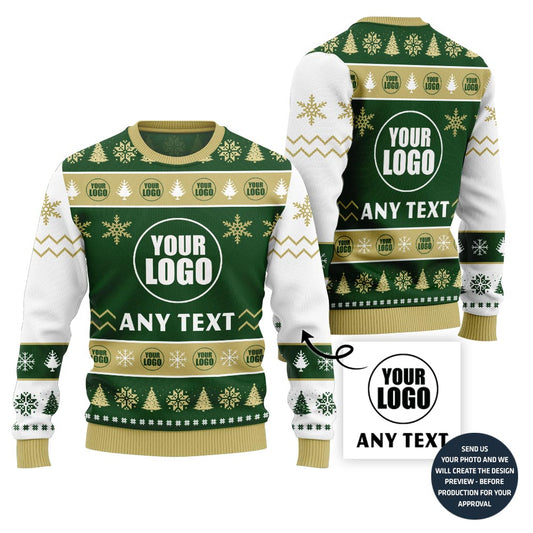 Custom Logo With Text Ugly Christmas Sweater For Company