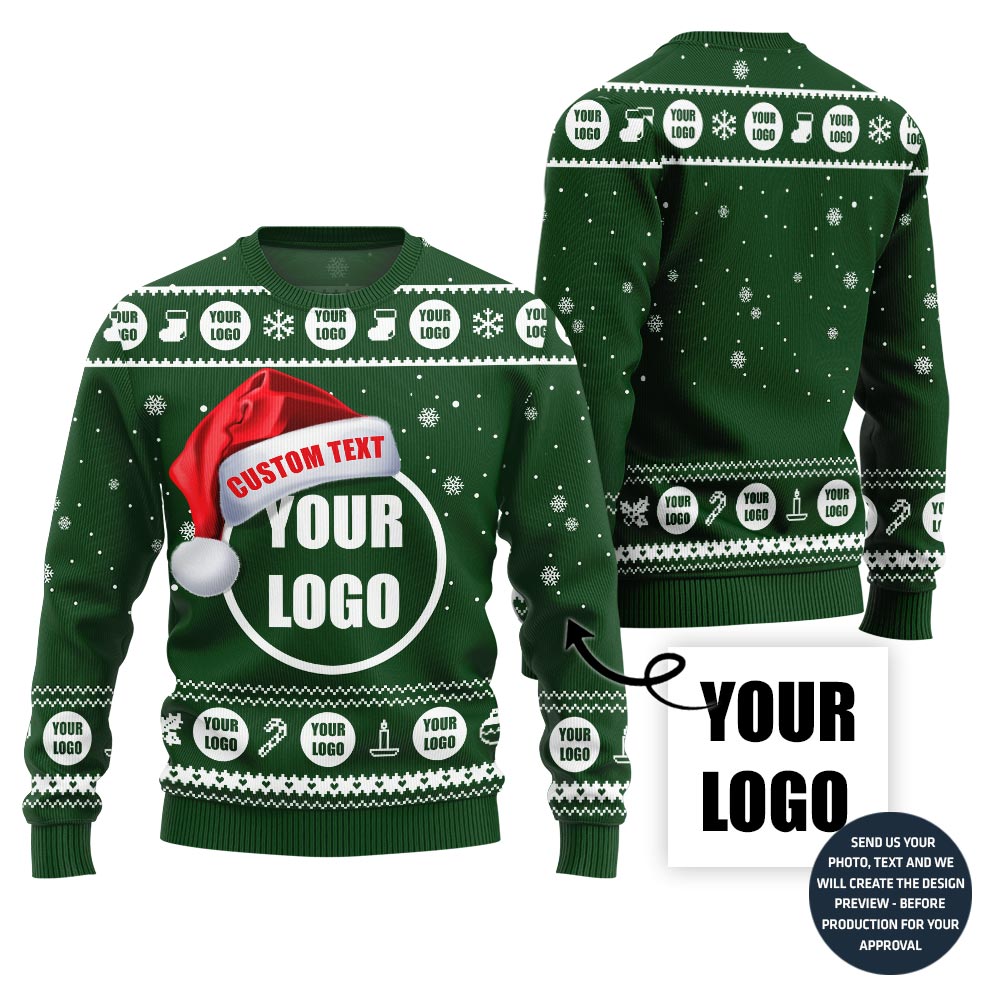Custom Logo With Text Ugly Xmas Sweater