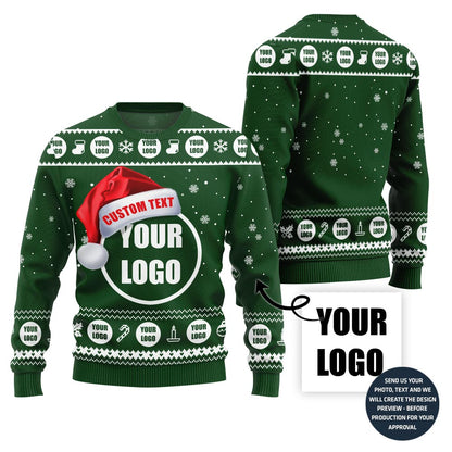 Custom Logo With Text Ugly Xmas Sweater
