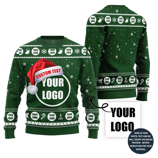 Custom Logo With Text Ugly Xmas Sweater