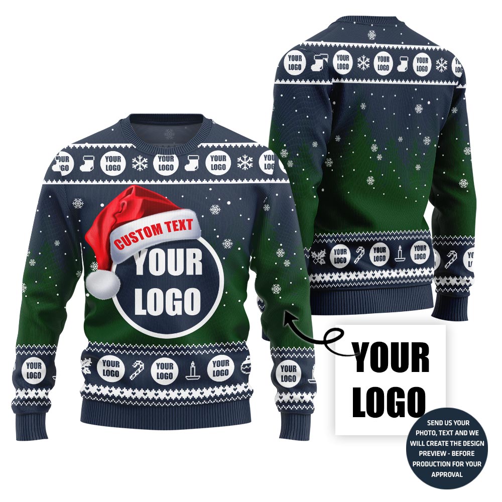 Custom Logo With Text Ugly Xmas Sweater