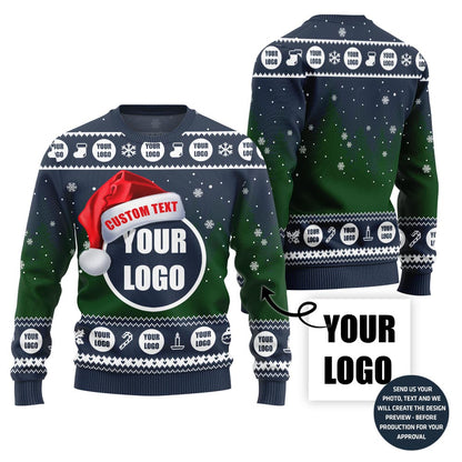Custom Logo With Text Ugly Xmas Sweater