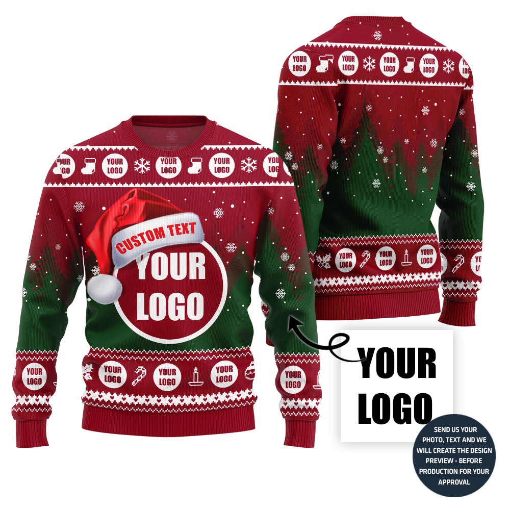 Custom Logo With Text Ugly Xmas Sweater