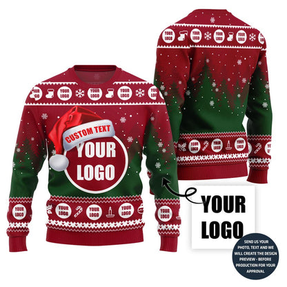 Custom Logo With Text Ugly Xmas Sweater