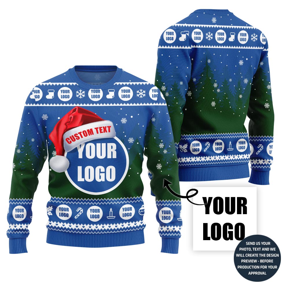 Custom Logo With Text Ugly Xmas Sweater