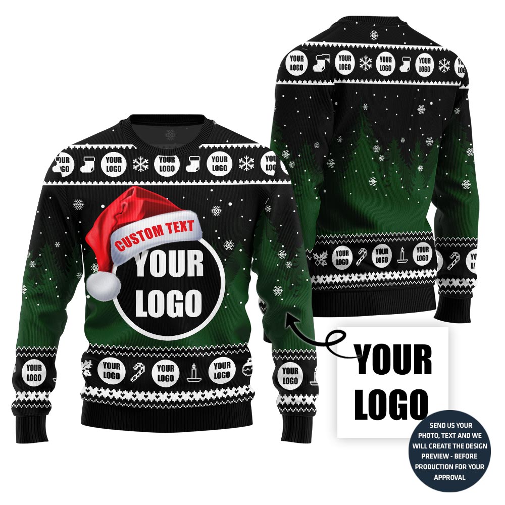 Custom Logo With Text Ugly Xmas Sweater