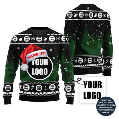 Custom Logo With Text Ugly Xmas Sweater