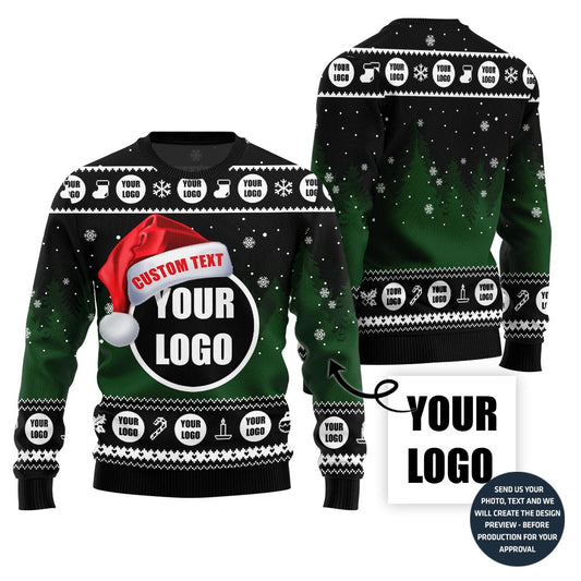 Custom Logo With Text Ugly Xmas Sweater