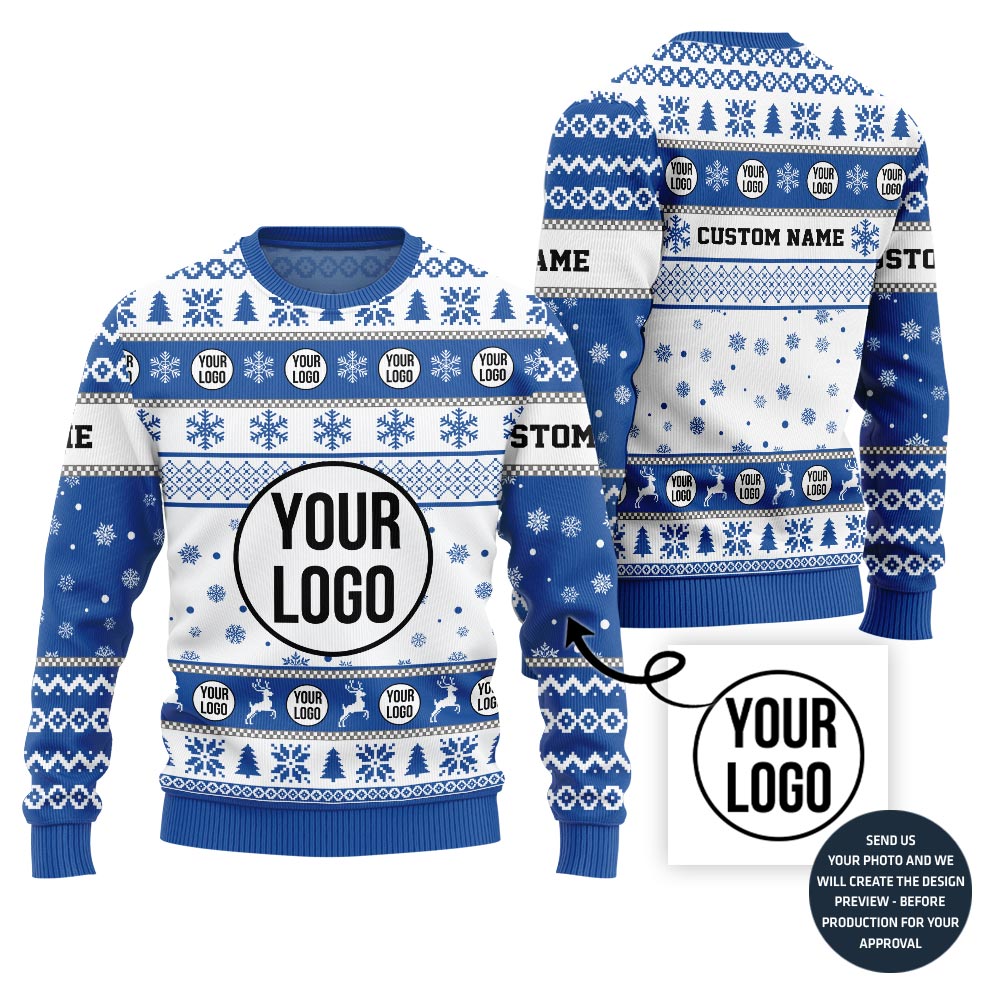 Custom Logo Xmas Holiday Sweater For Company