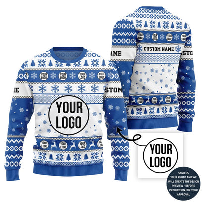 Custom Logo Xmas Holiday Sweater For Company
