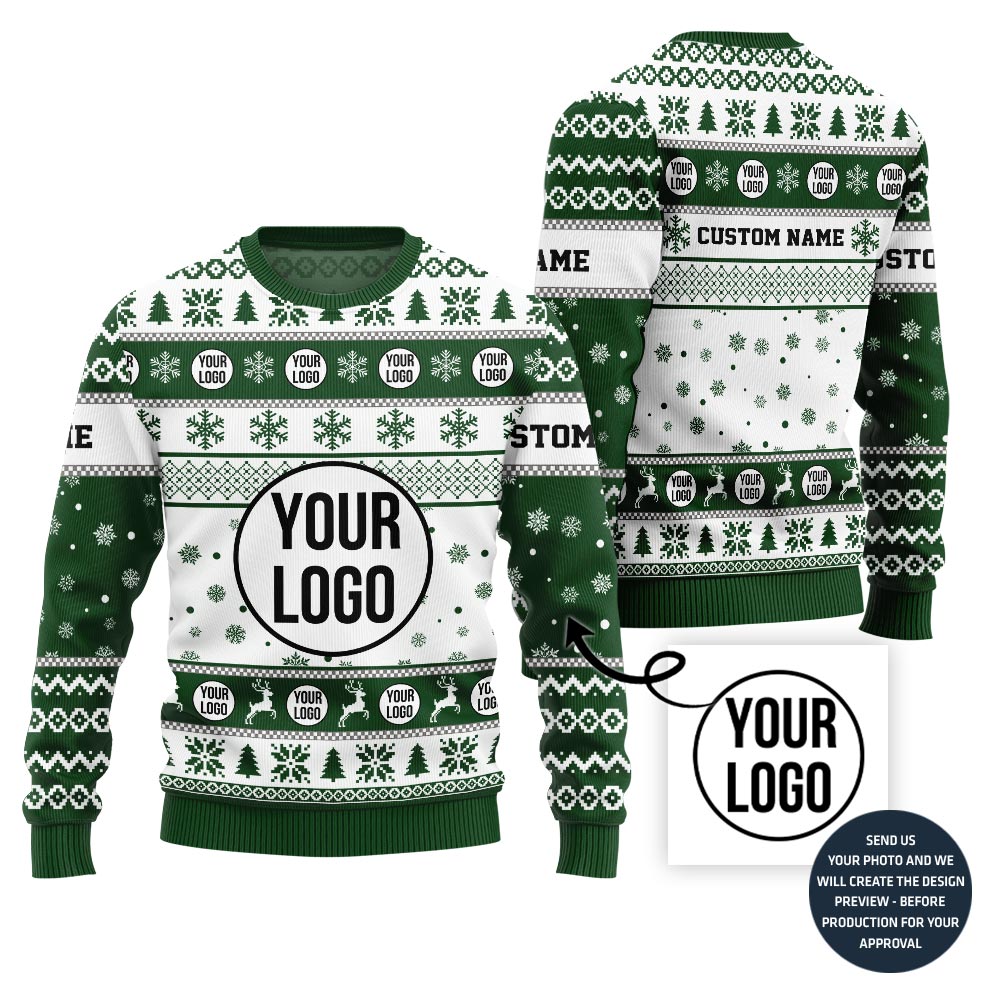 Custom Logo Xmas Holiday Sweater For Company