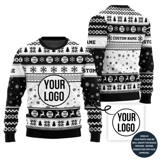 Custom Logo Xmas Holiday Sweater For Company