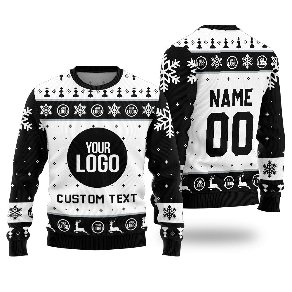 Custom Logo and Your Text Funny Ugly Christmas Sweater