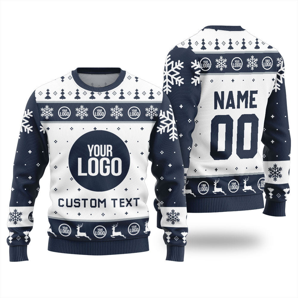 Custom Logo and Your Text Funny Ugly Christmas Sweater