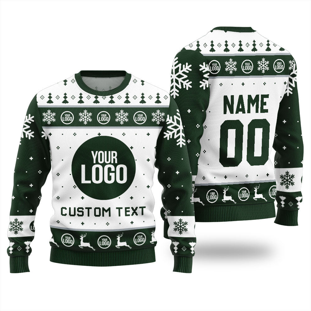 Custom Logo and Your Text Funny Ugly Christmas Sweater