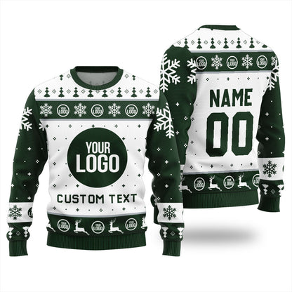 Custom Logo and Your Text Funny Ugly Christmas Sweater