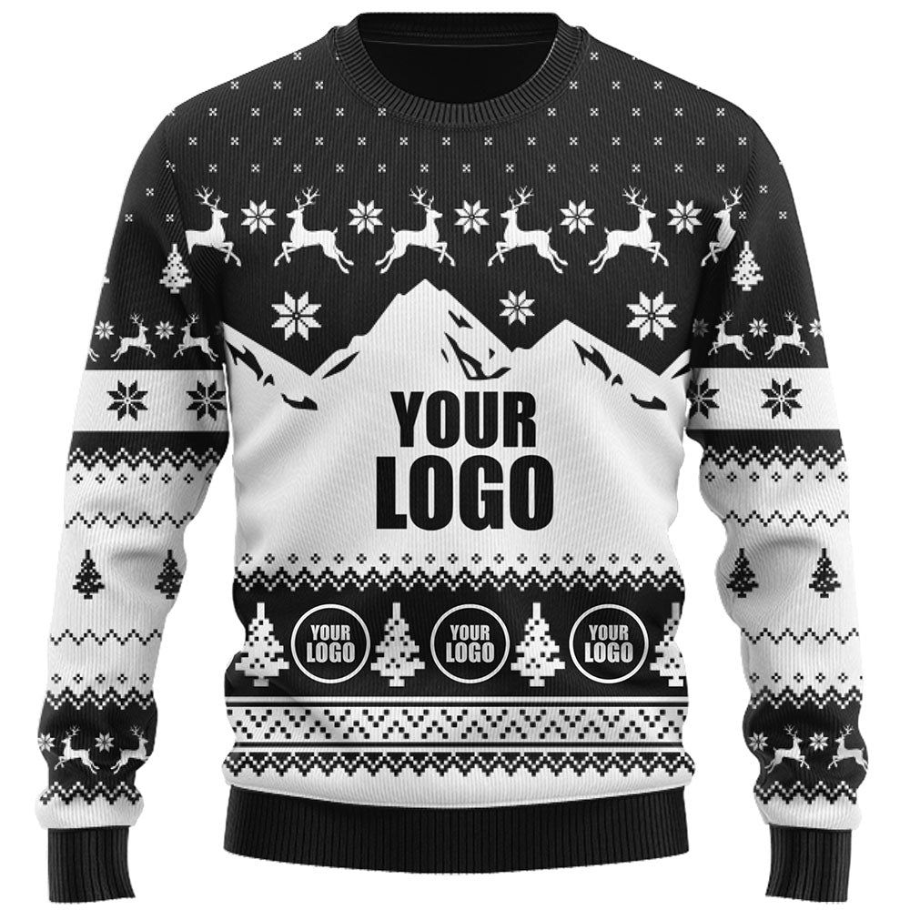 Custom Mountain Logo Ugly Christmas Sweater Live Preview