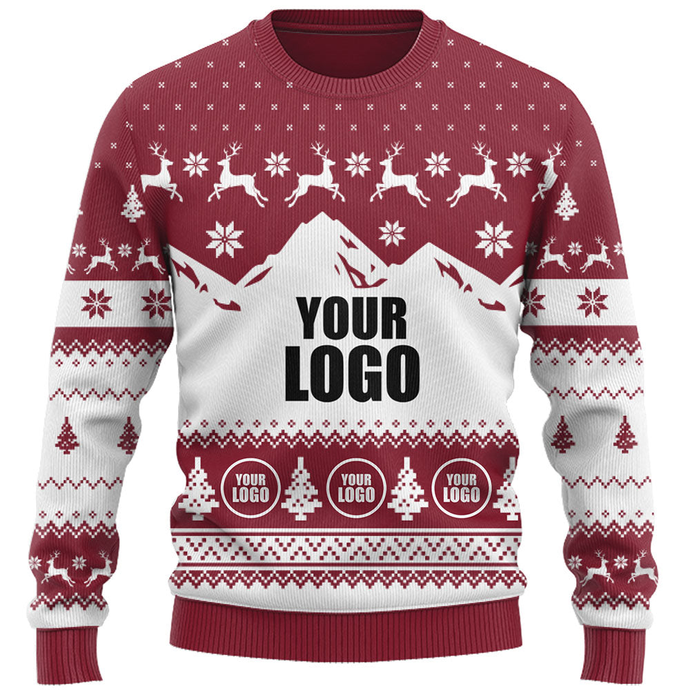 Custom Mountain Logo Ugly Christmas Sweater Live Preview