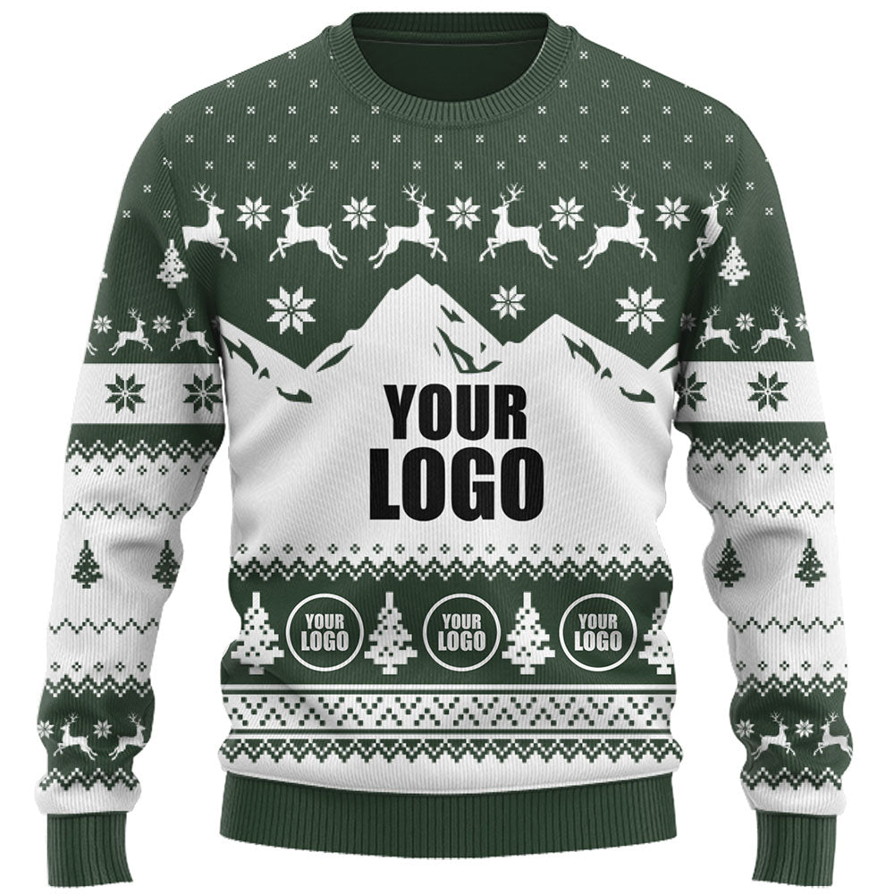 Custom Mountain Logo Ugly Christmas Sweater Live Preview