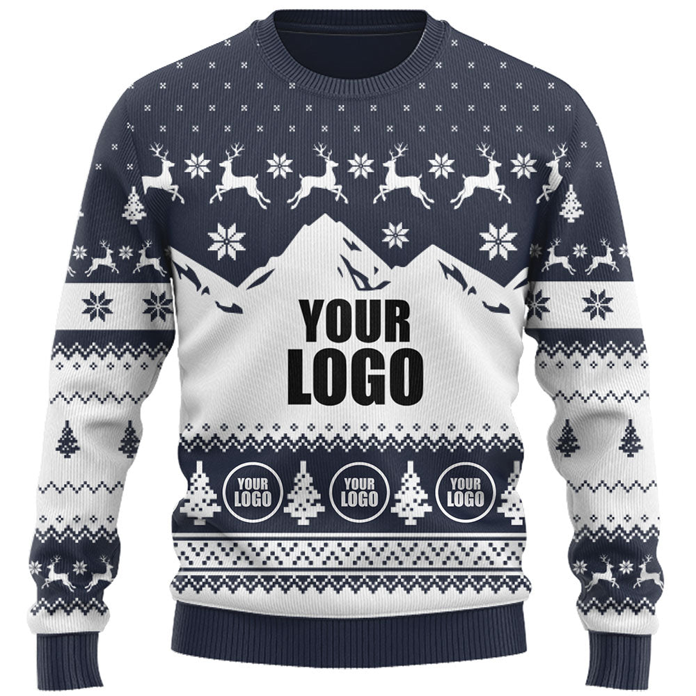 Custom Mountain Logo Ugly Christmas Sweater Live Preview