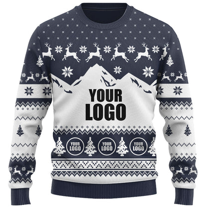 Custom Mountain Logo Ugly Christmas Sweater Live Preview