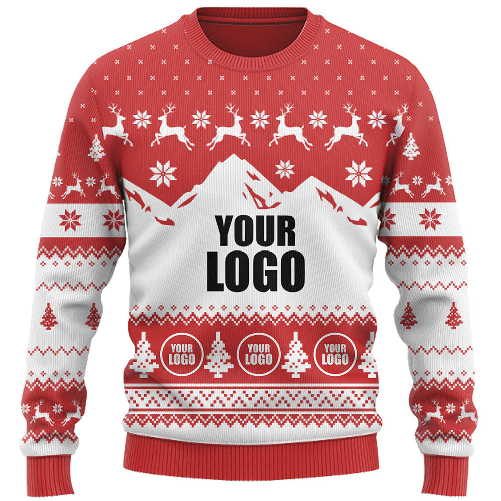 Custom Mountain Logo Ugly Christmas Sweater Live Preview