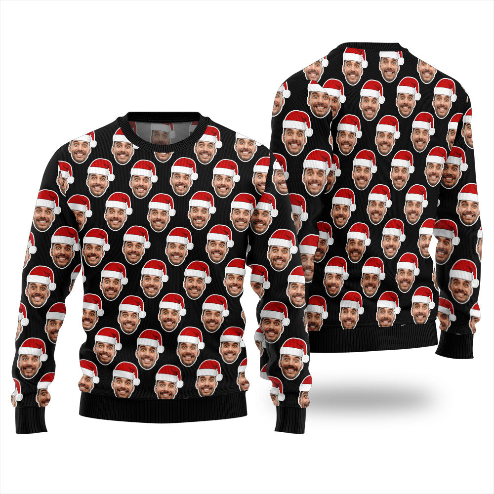 Custom Multiple Faces Christmas Sweater For Women