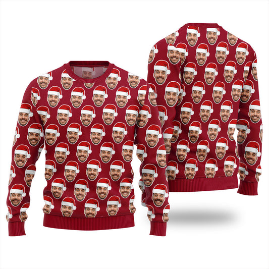 Custom Multiple Faces Christmas Sweater For Women
